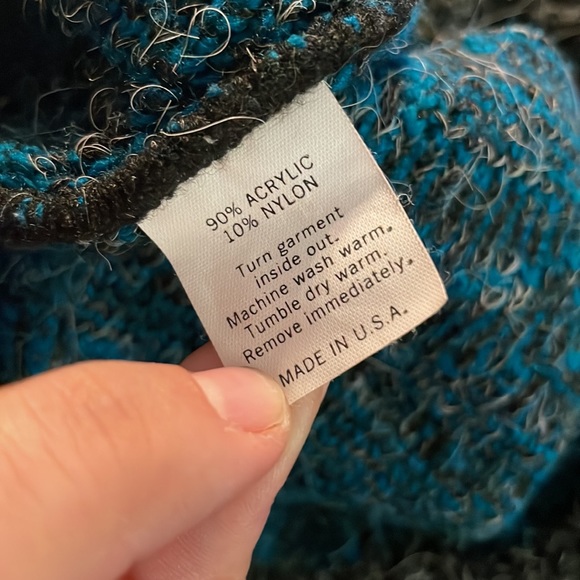 MEDIUM MENS XSTATX abstract Geometric print Grandpa Sweater Cardigan 90s USA - Picture 5 of 5